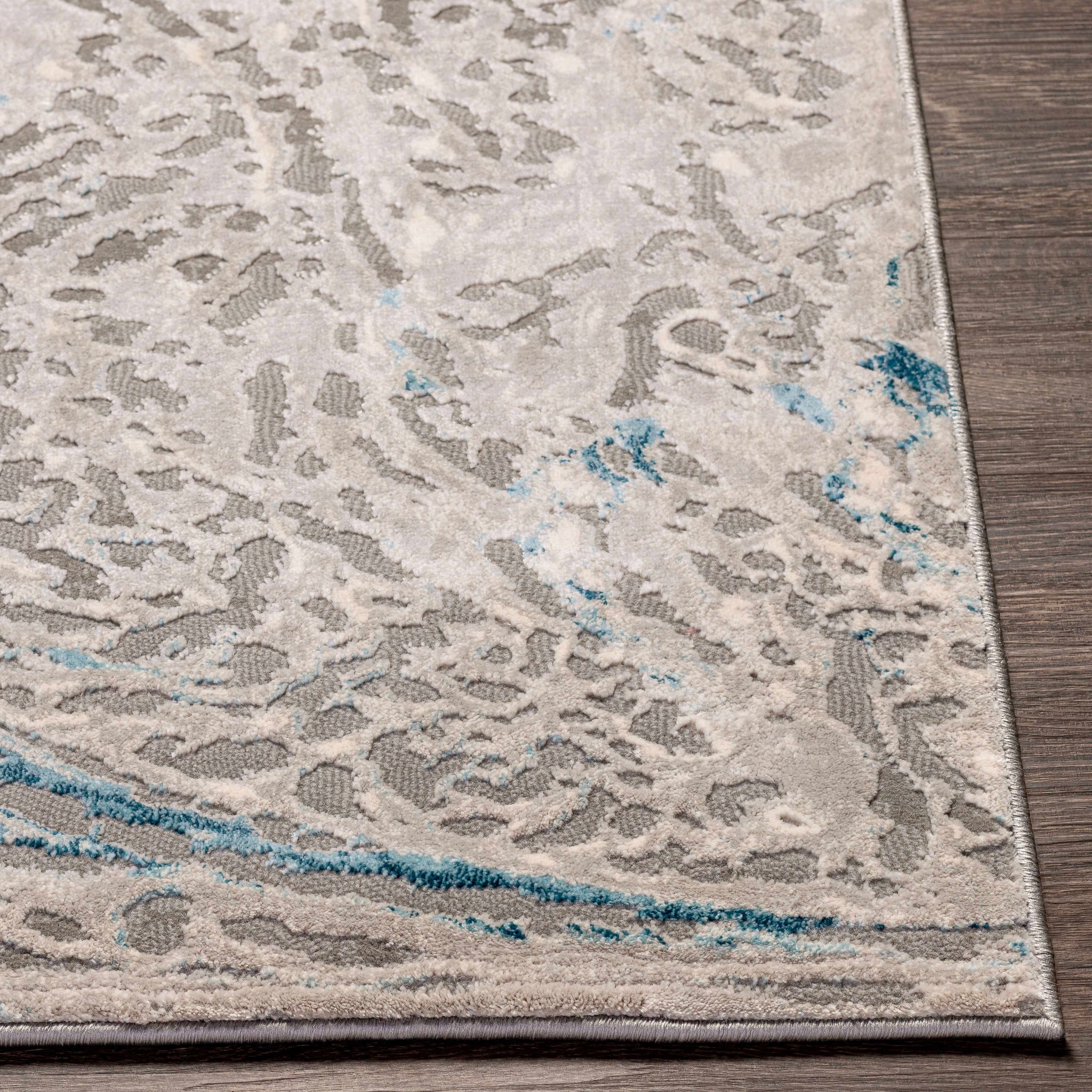 Lambton Blue Marble Area Rug - Clearance by Boutique Rugs