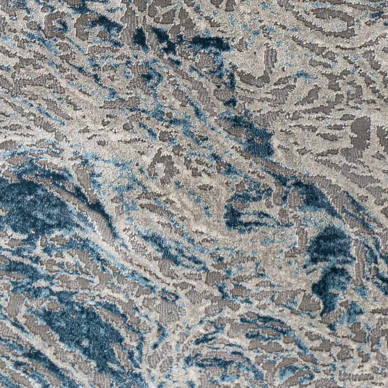 Lambton Blue Marble Area Rug - Clearance by Boutique Rugs