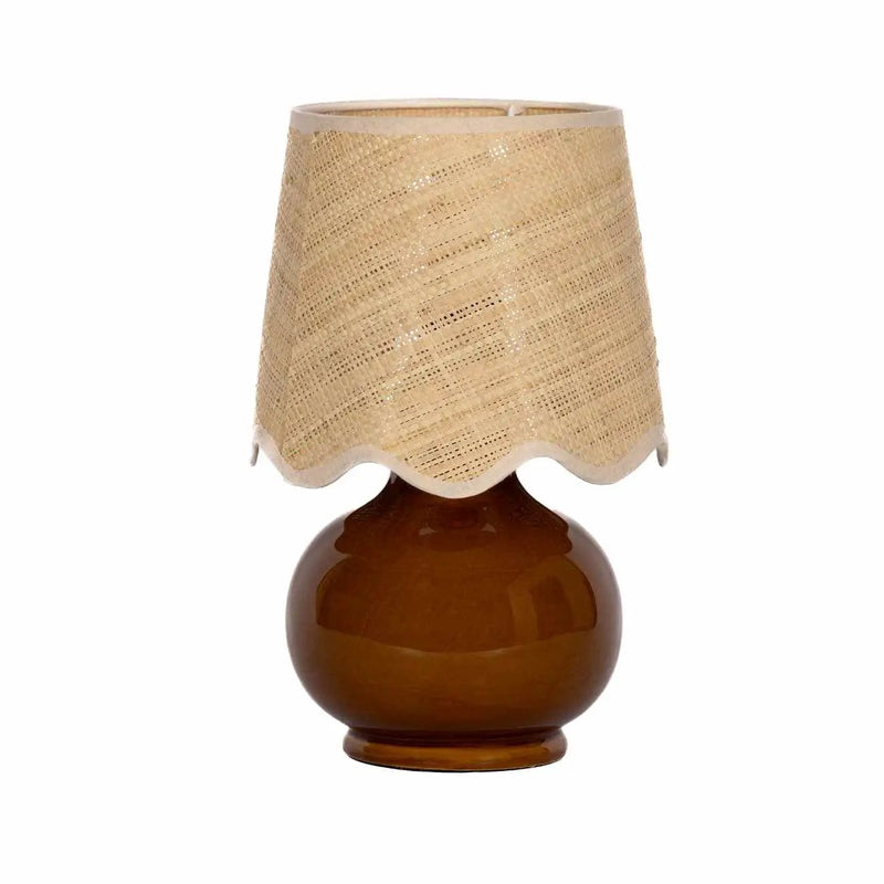 Wokila Tan Solid Ceramic Table Lamp by Boutique Rugs