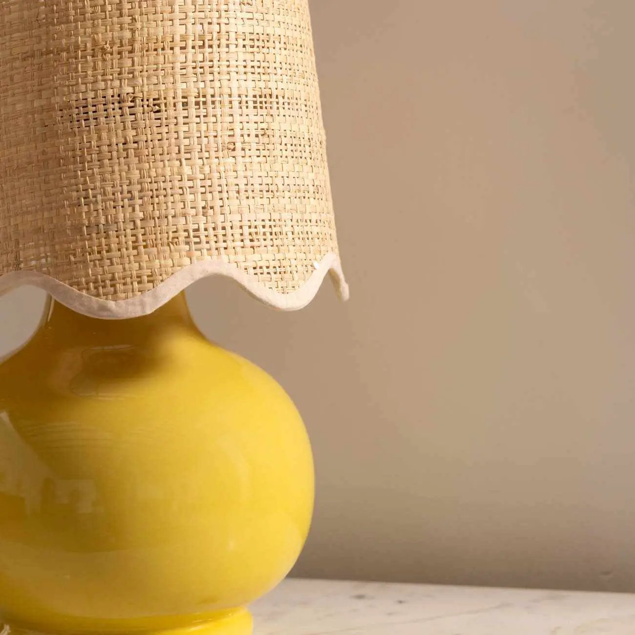 Nesuo Yellow Ceramic Table Lamp by Boutique Rugs