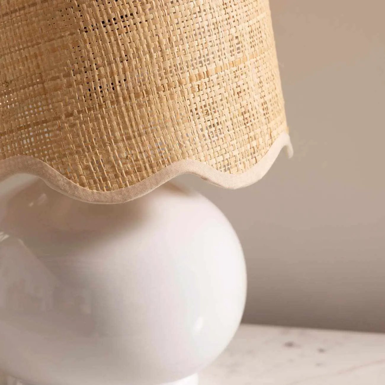 Logale White Solid Ceramic Table Lamp by Boutique Rugs