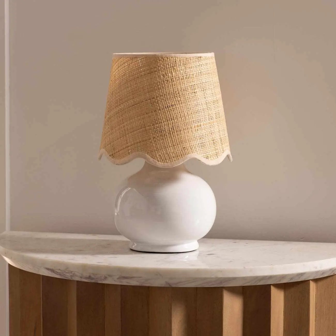 Logale White Solid Ceramic Table Lamp by Boutique Rugs