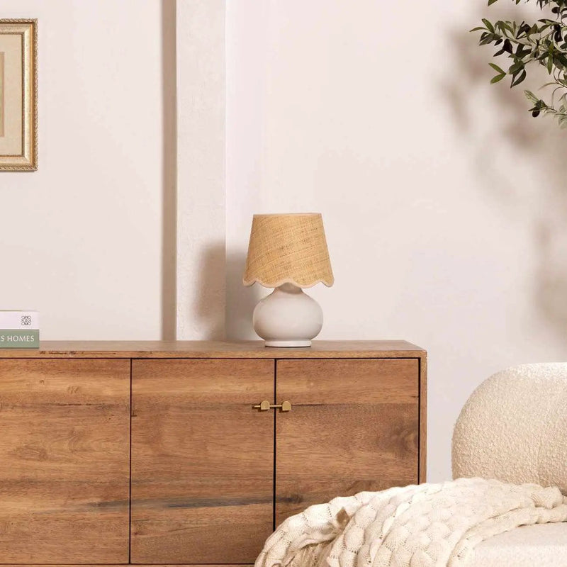 Logale White Solid Ceramic Table Lamp by Boutique Rugs