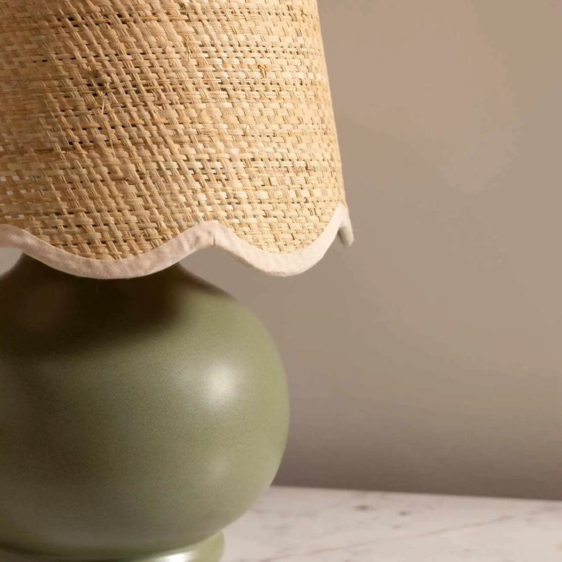 Kupua Green Solid Ceramic Table Lamp by Boutique Rugs