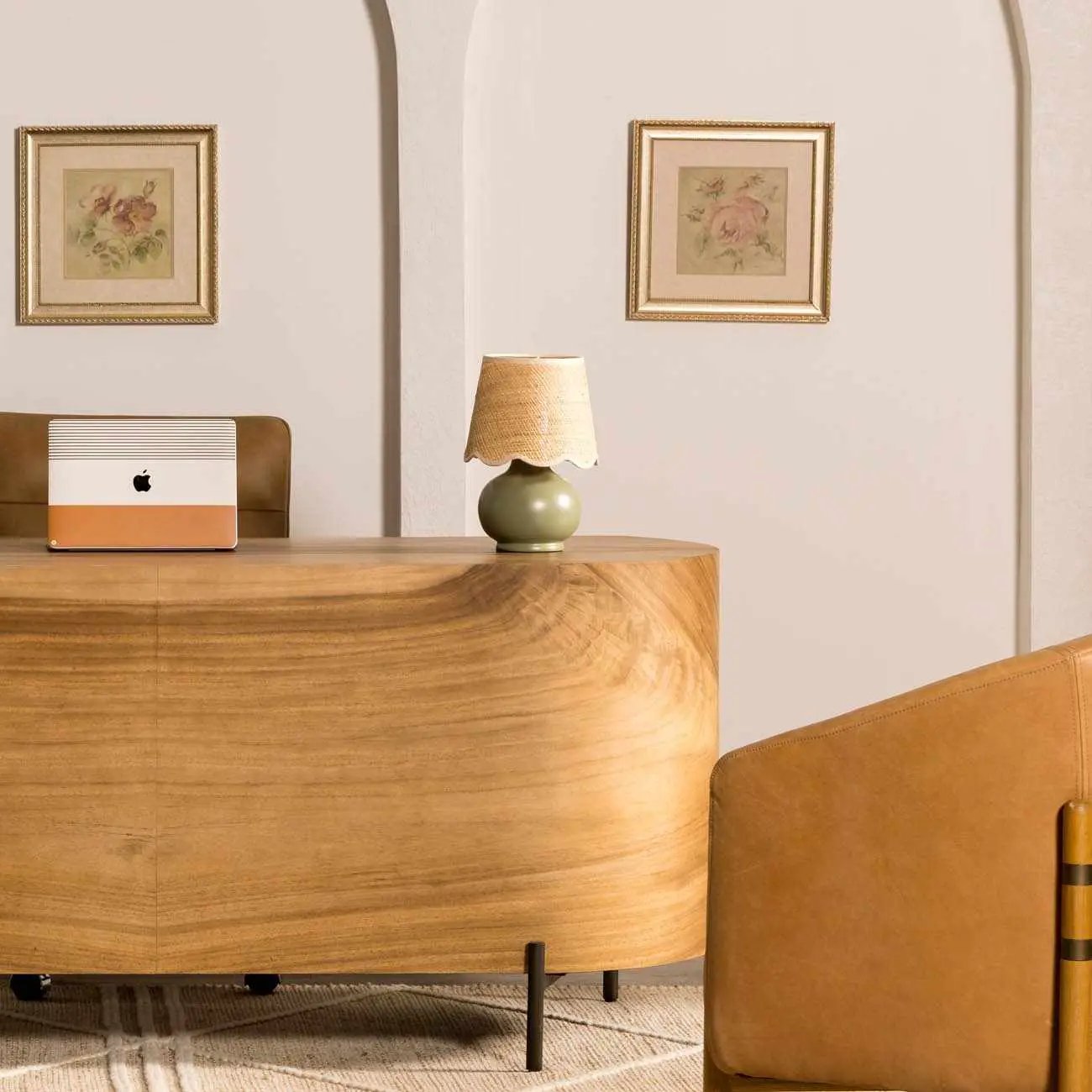 Kupua Green Solid Ceramic Table Lamp by Boutique Rugs