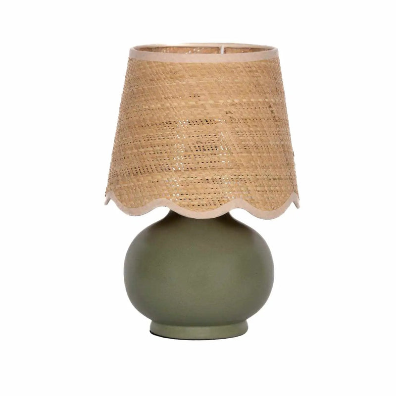 Kupua Green Solid Ceramic Table Lamp by Boutique Rugs