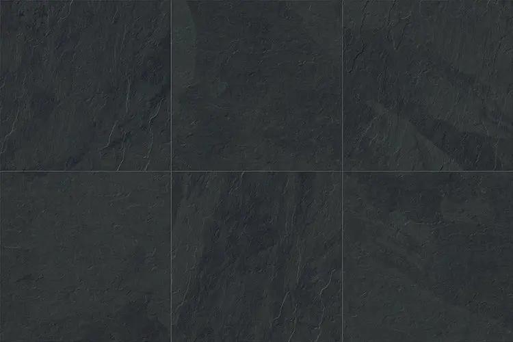 Frontier20 Montauk Black Coping & Stair Corner Left Bullnose Slate Look Porcelain Moldings 12x24 by landmarkceramics