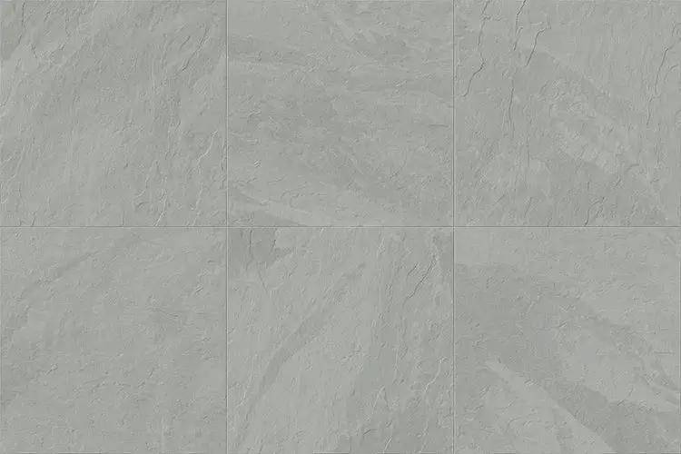 Frontier20 Montauk Grey Grip Stair Tread Bullnose Slate Look Porcelain Moldings 12x48 by landmarkceramics