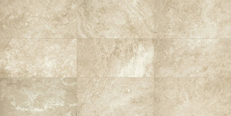 Trail Cross Cut Beige Mosaic B Travertine Look Porcelain Mosaics 12x12 by landmarkceramics