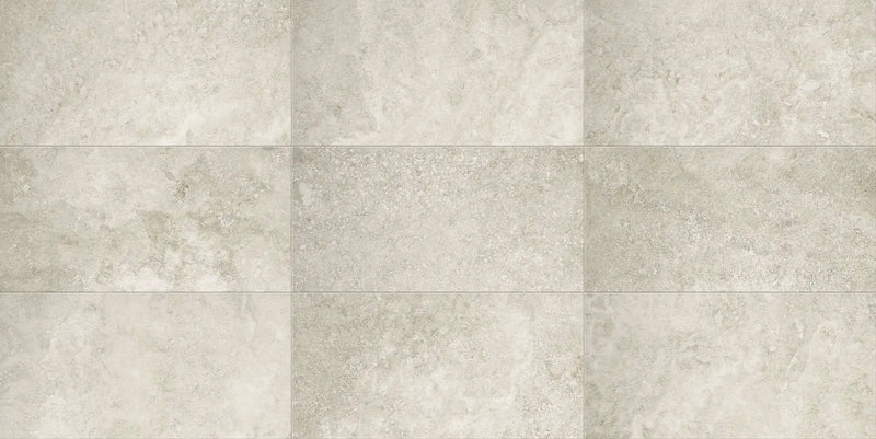 Trail Cross Cut Grey Bullnose Travertine Look Porcelain Moldings 3x24 by landmarkceramics
