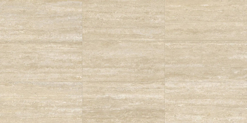Trail Vein Cut Beige Anti-Slip Grip Travertine Look Porcelain Tiles 12x24 by landmarkceramics
