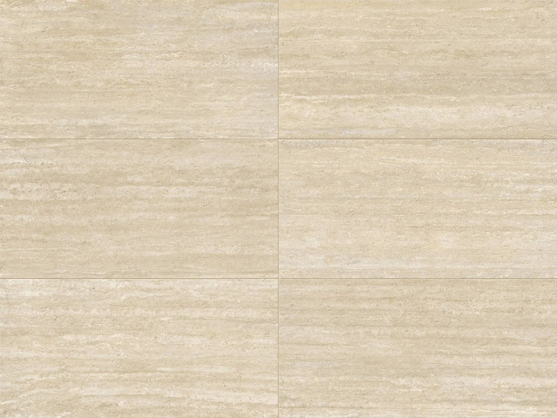Frontier20 Travertine Vein Cut Beige Look Porcelain Pavers 24x48 by landmarkceramics