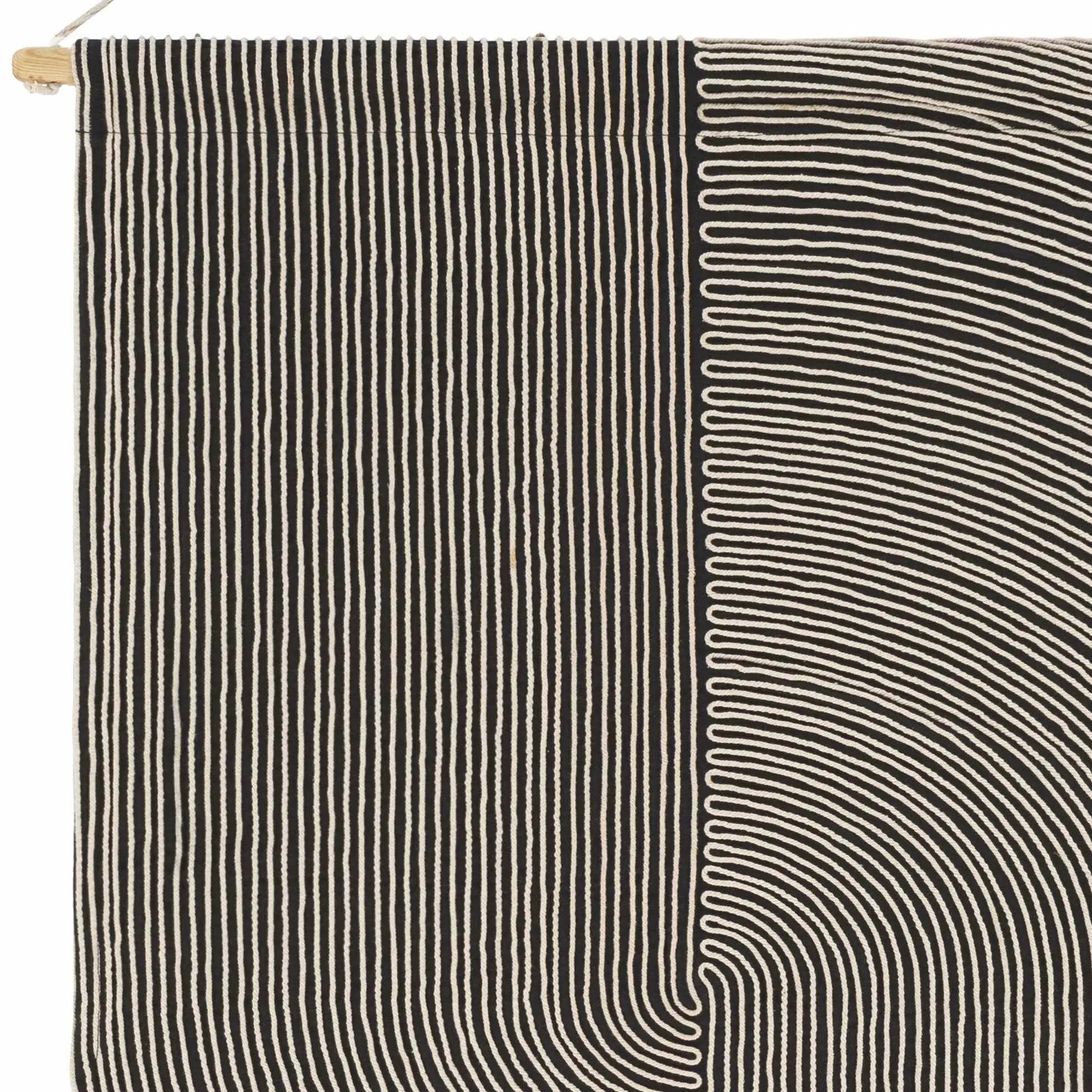 Lanse Black and White Geometric Wall Hanging by Boutique Rugs