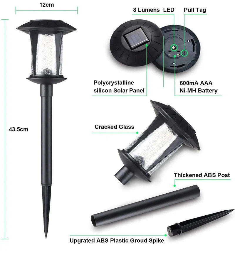 LANSGARINE Solar LED lights Outdoor Garden Stakes(Glass) (12-Pack) by Outdoor Solar Outlet
