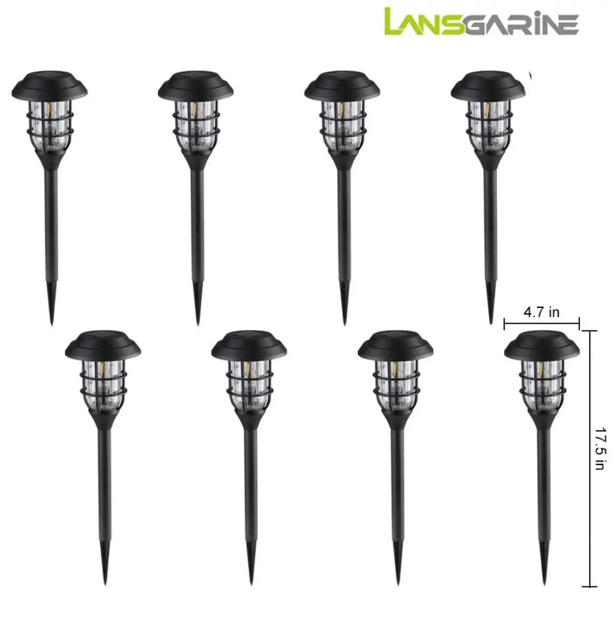 LANSGARINE Solar Pathway Lights Outdoor 8 Pack by Outdoor Solar Outlet