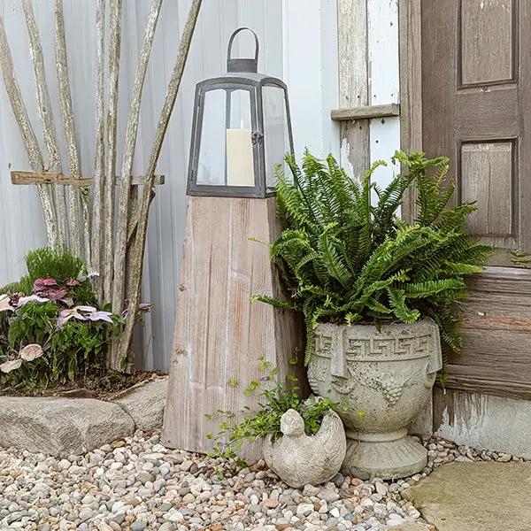 Removable Metal Lanterns with Wood Base, Set of Two by Decor Steals