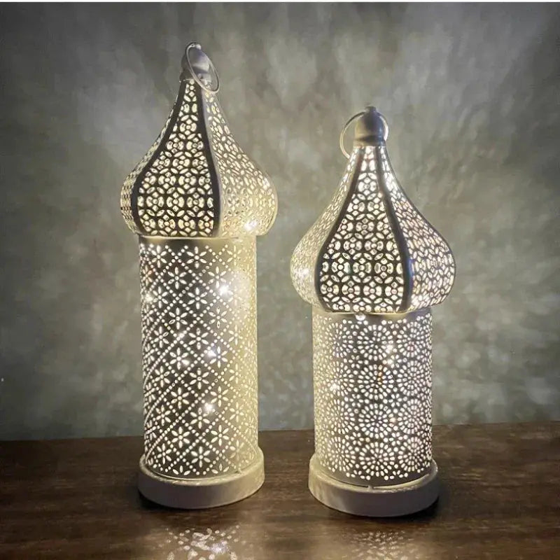 Lantern - LED Gold Wrought Iron by House Of Avana