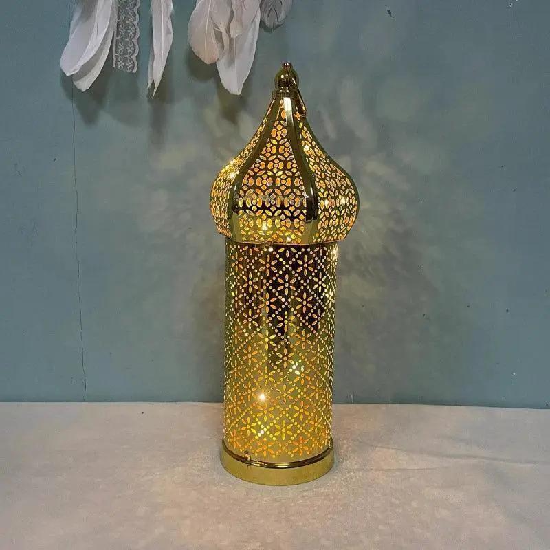 Lantern - LED Gold Wrought Iron by House Of Avana