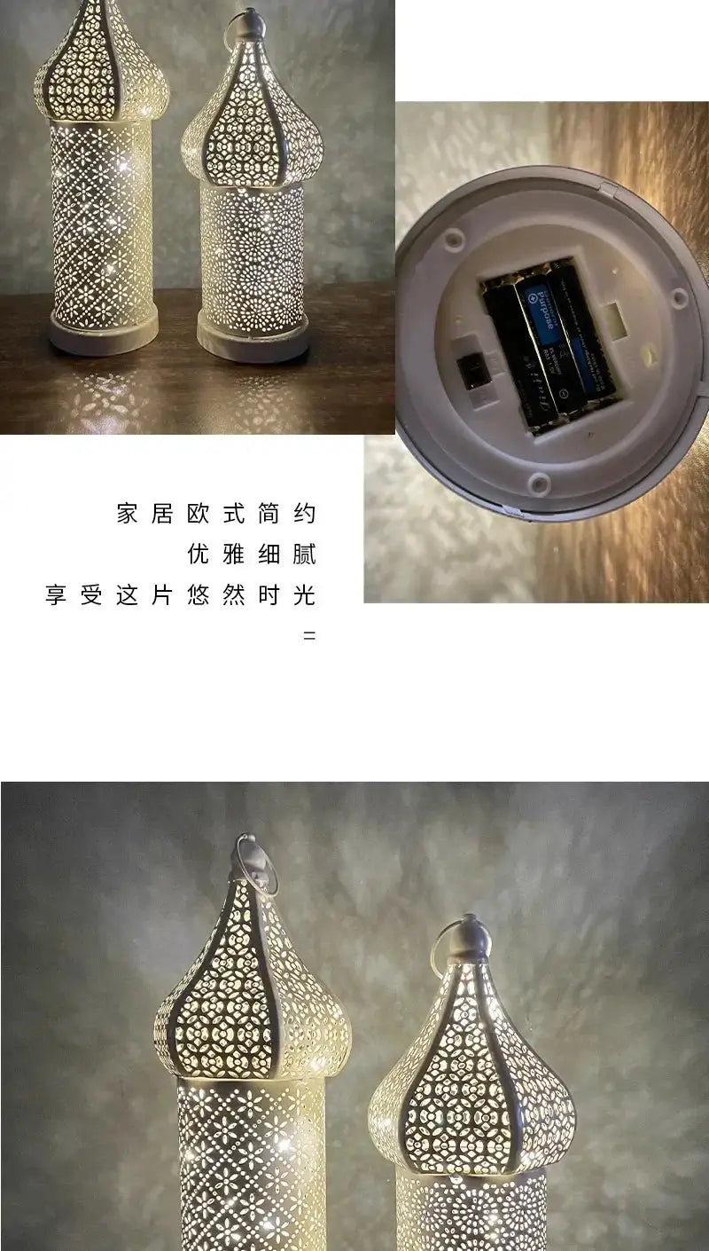 Lantern - LED Gold Wrought Iron by House Of Avana