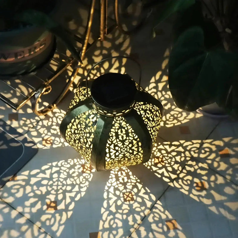 Lantern - Solar Iron Moroccan Large by House Of Avana