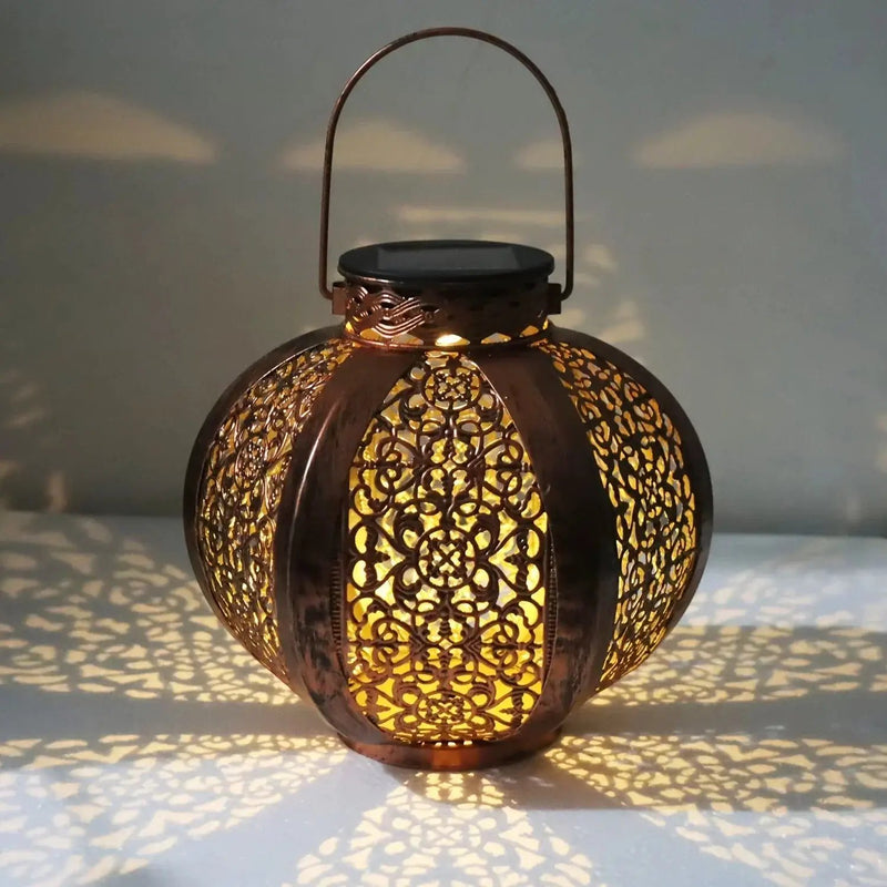 Lantern - Solar Iron Moroccan Large by House Of Avana