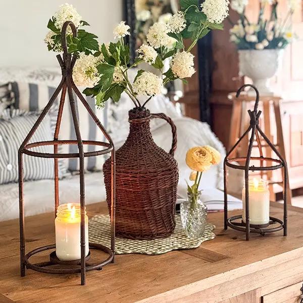 Vintage Inspired Open Cage Candle Lanterns, Set of Two by Decor Steals