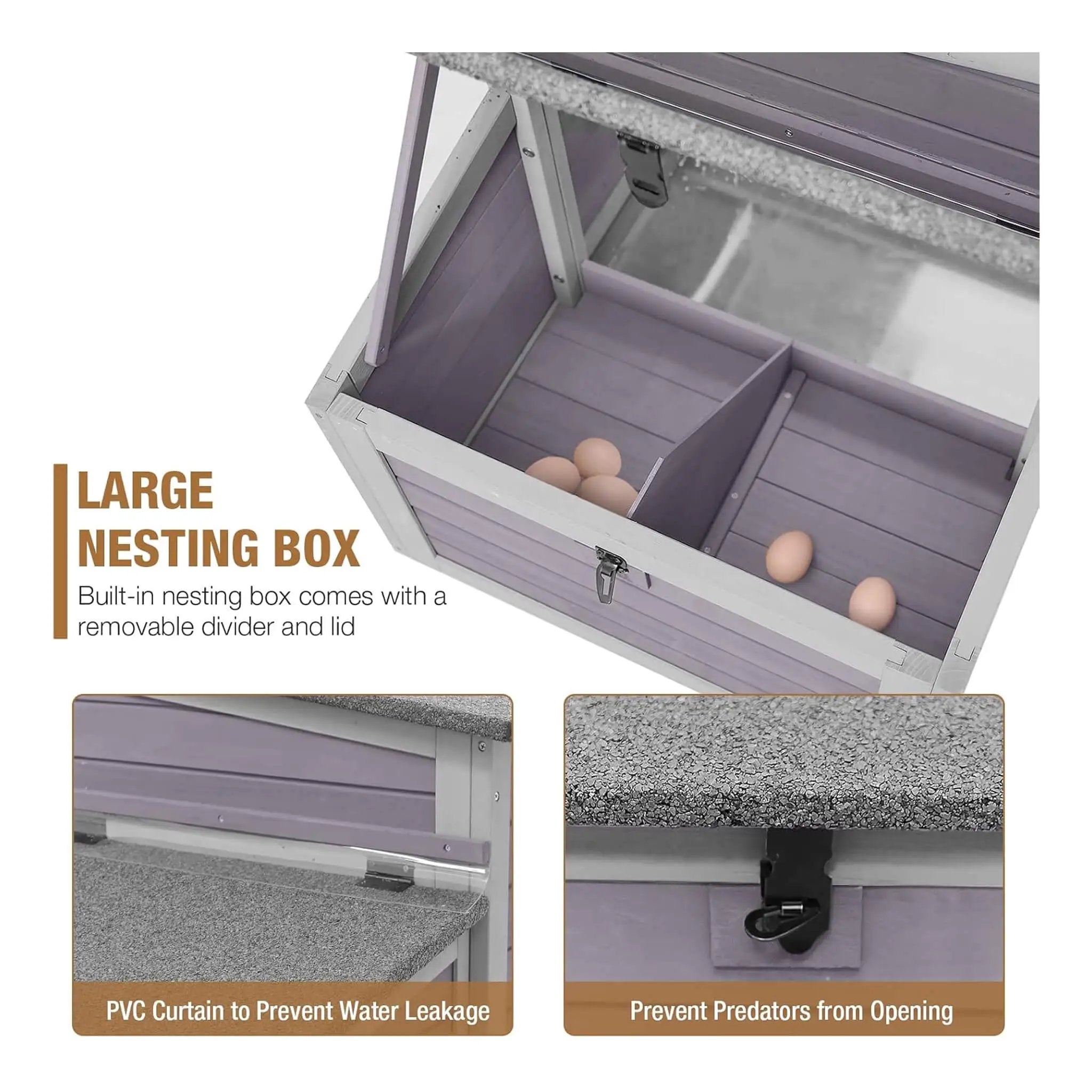 Large 103-Inch Outdoor Chicken Coop House With Run And Nesting Box [4-6 Chickens] (SAK53194) by SAKSBY WHOLESALE