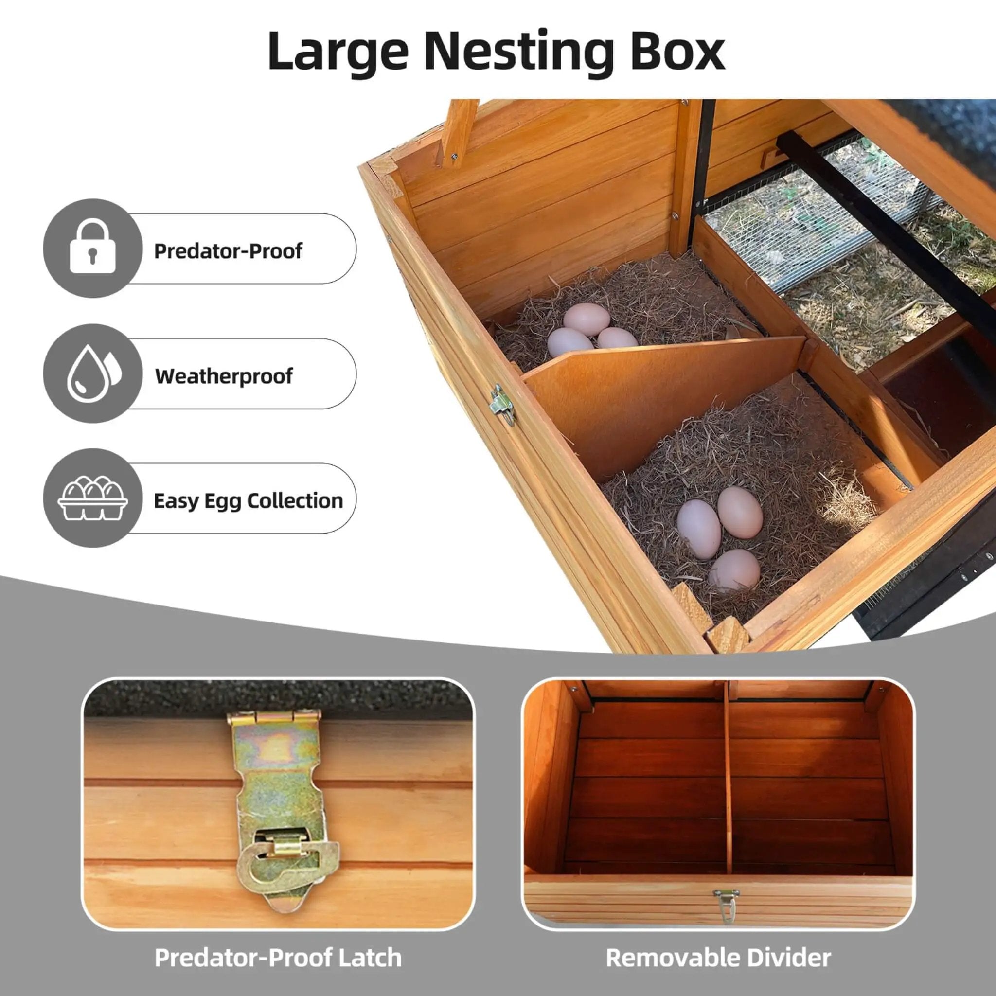 Large 114-Inch Outdoor Wooden Chicken Coop With Run And Nesting Box (SAK83516) by SAKSBY WHOLESALE