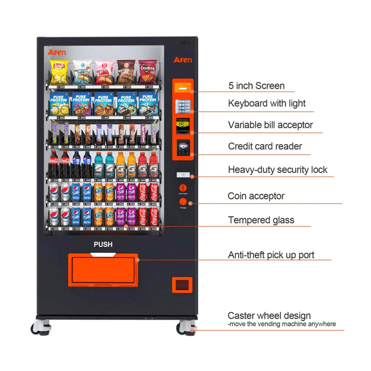 Large 60-Slot Commercial Snack And Drink Refrigerated Combo Vending Machine (SAK58735) by SAKSBY WHOLESALE