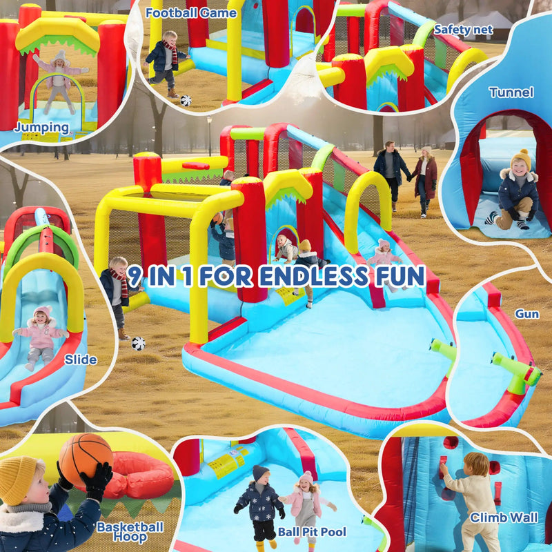 Large 7-In-1 Inflatable Water Slide Bouncer Pool With Climbing Wall (SAK60841) by SAKSBY WHOLESALE