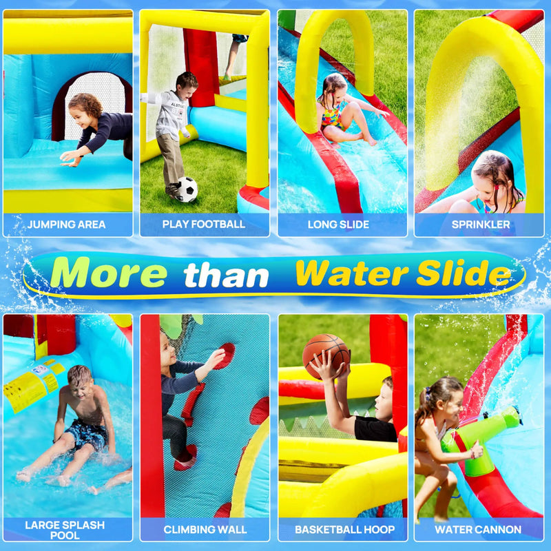 Large 7-In-1 Inflatable Water Slide Bouncer Pool With Climbing Wall (SAK60841) by SAKSBY WHOLESALE