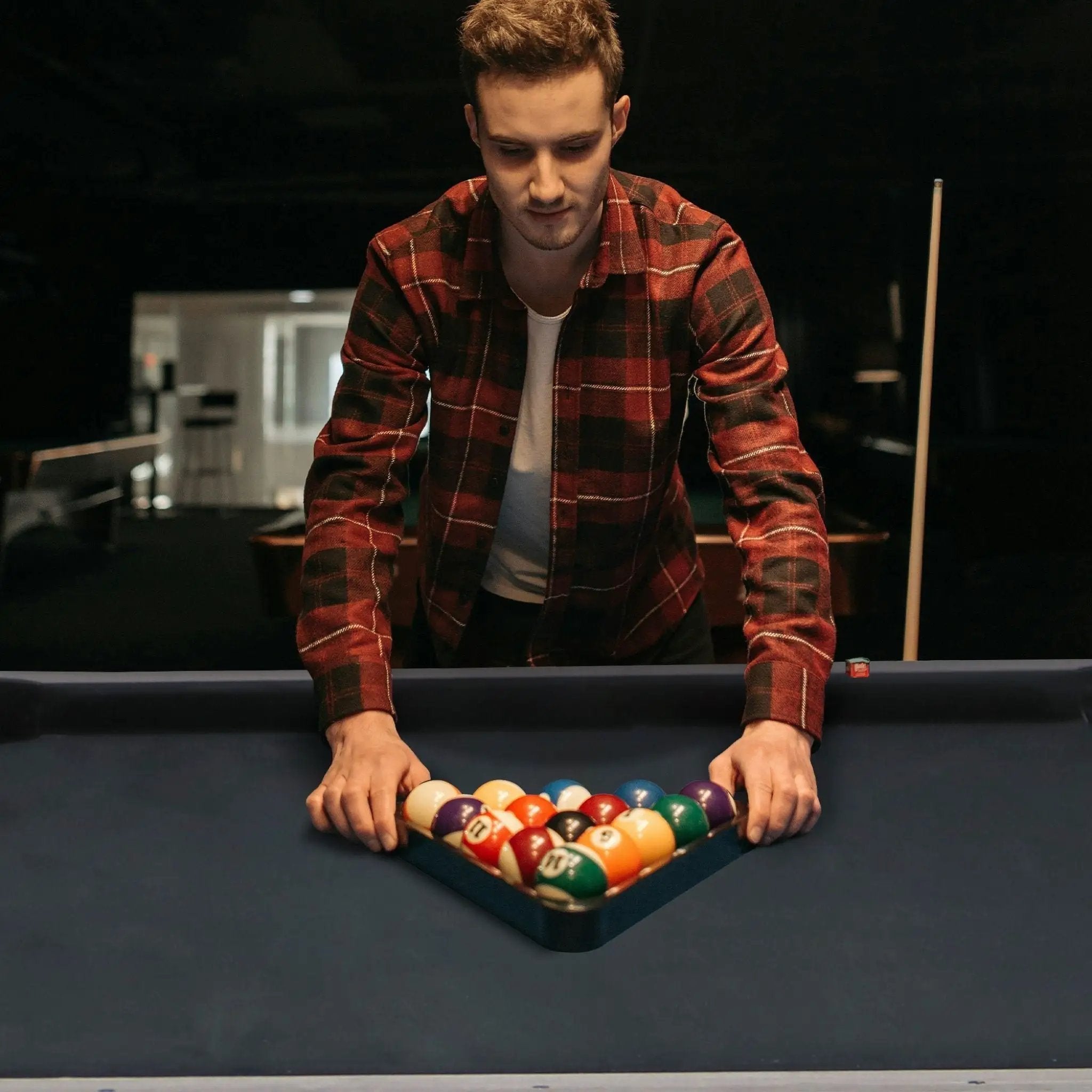 Large 84-Inch Rustic Gray Pool Table With Cues, Balls And X-Legs (SAK54361) by SAKSBY WHOLESALE