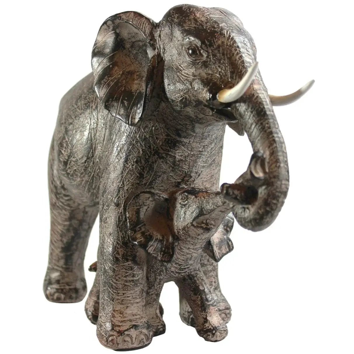 Large African Elephant and Calf Statue Decorative Home and Garden Decor by House Of Avana