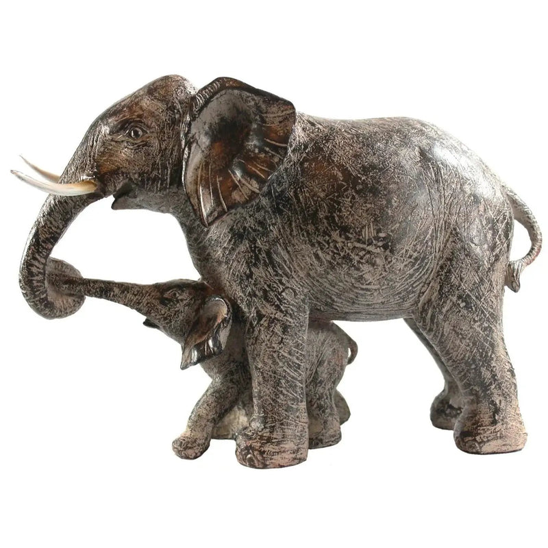 Large African Elephant and Calf Statue Decorative Home and Garden Decor by House Of Avana