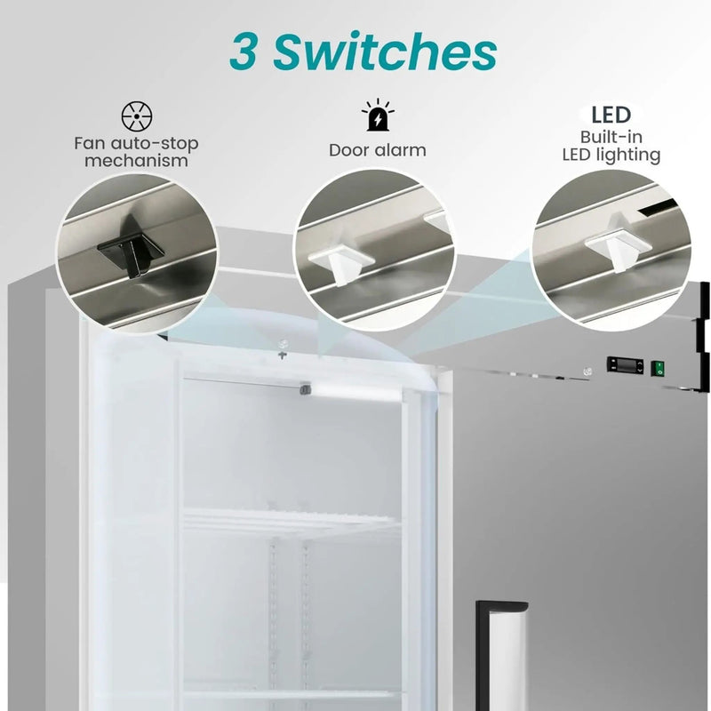 Large Commercial 49 Cu.Ft 2-Door Stainless Steel Reach-In Refrigerator With OmniSmart Temperature Control (SAK54160) by SAKSBY WHOLESALE
