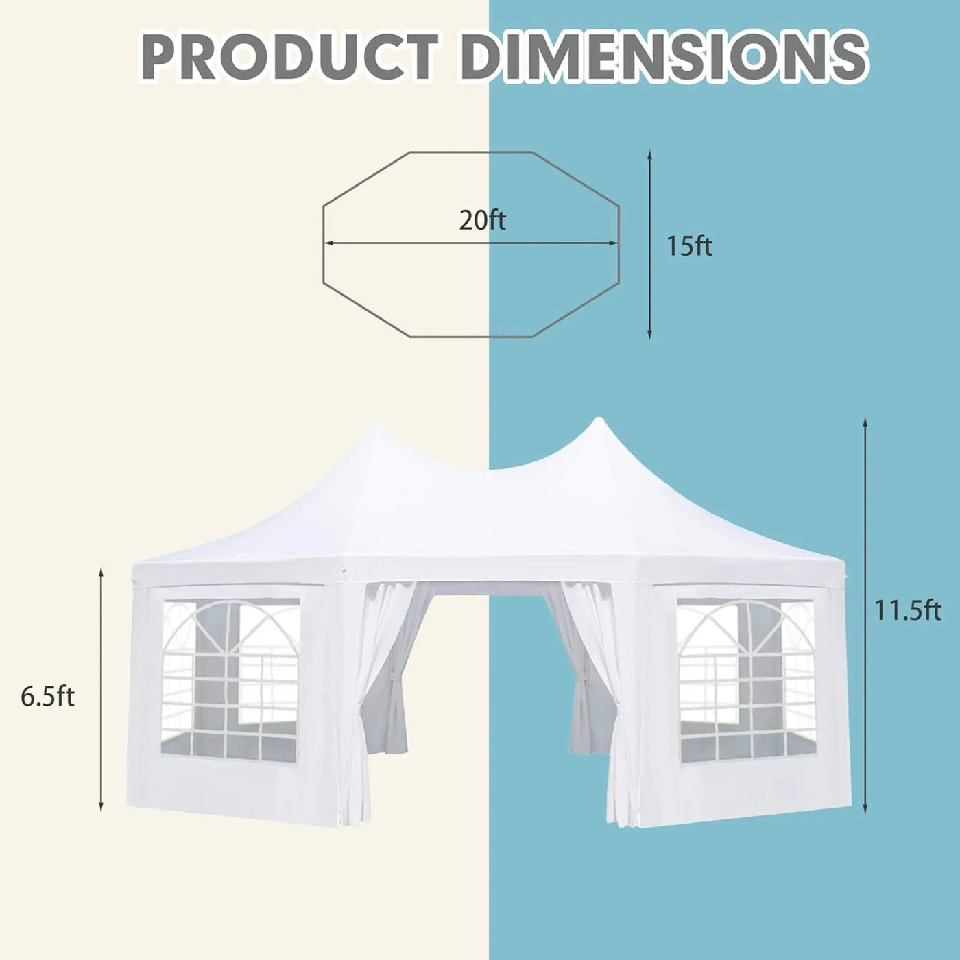Large Heavy-Duty Customizable Party Tent With Sidewalls And Windows (SAK72615) by SAKSBY WHOLESALE
