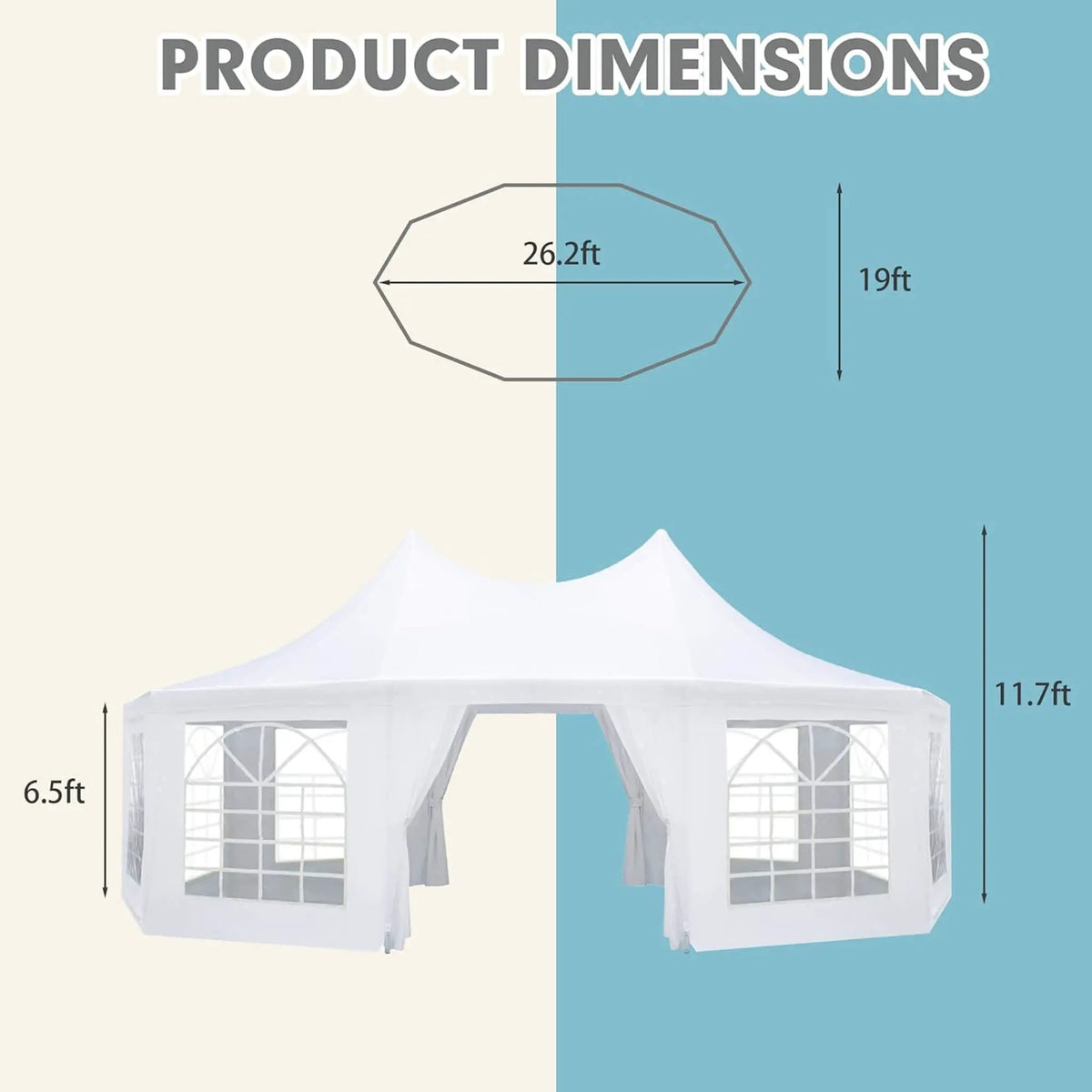Large Heavy-Duty Customizable Party Tent With Sidewalls And Windows (SAK72615) by SAKSBY WHOLESALE