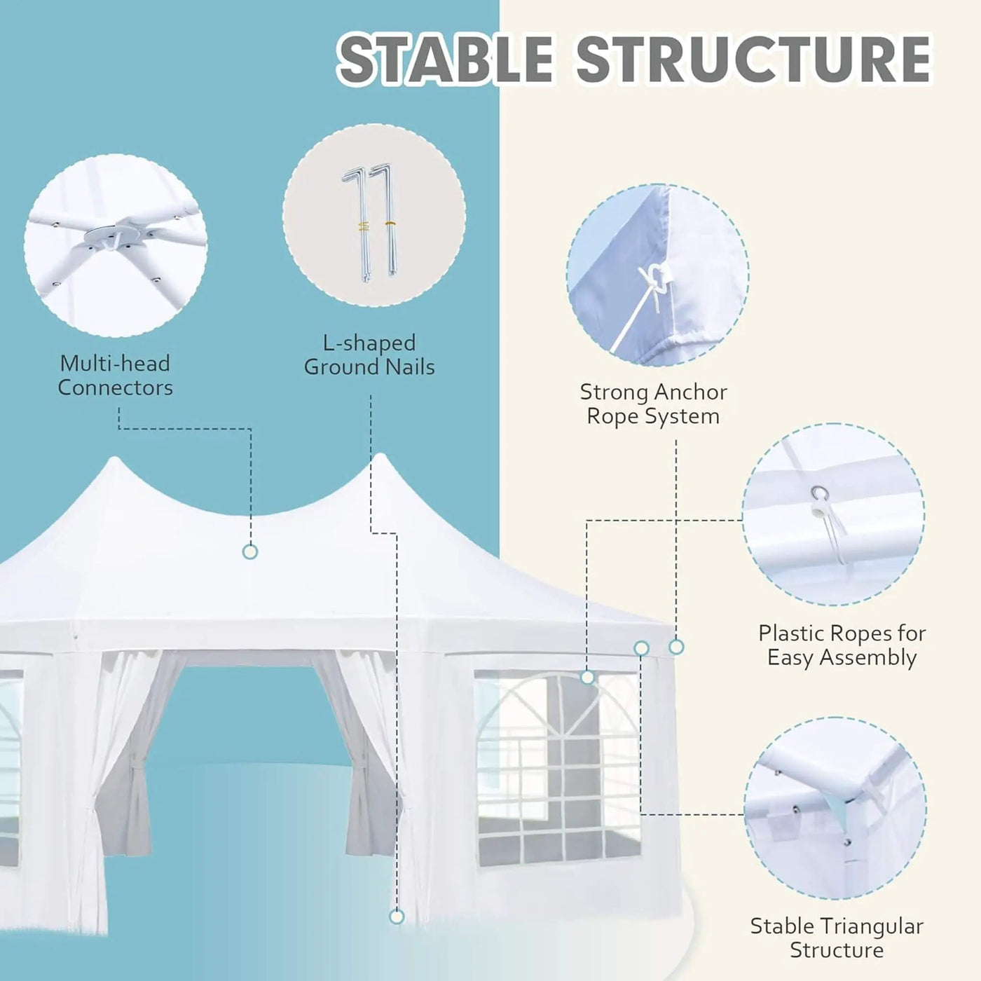 Large Heavy-Duty Customizable Party Tent With Sidewalls And Windows (SAK72615) by SAKSBY WHOLESALE