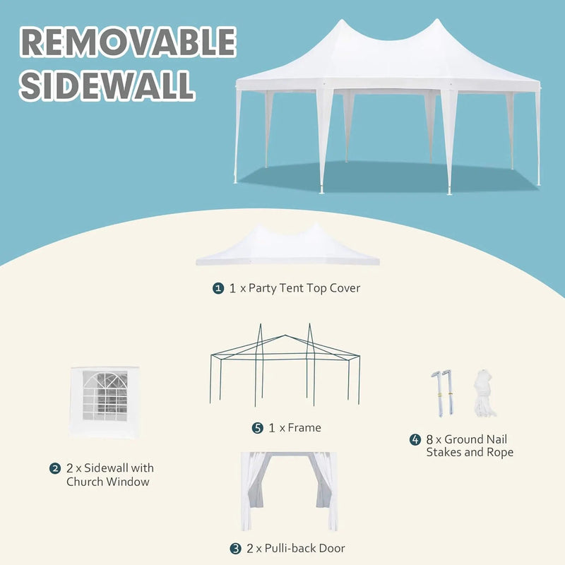 Large Heavy-Duty Customizable Party Tent With Sidewalls And Windows (SAK72615) by SAKSBY WHOLESALE