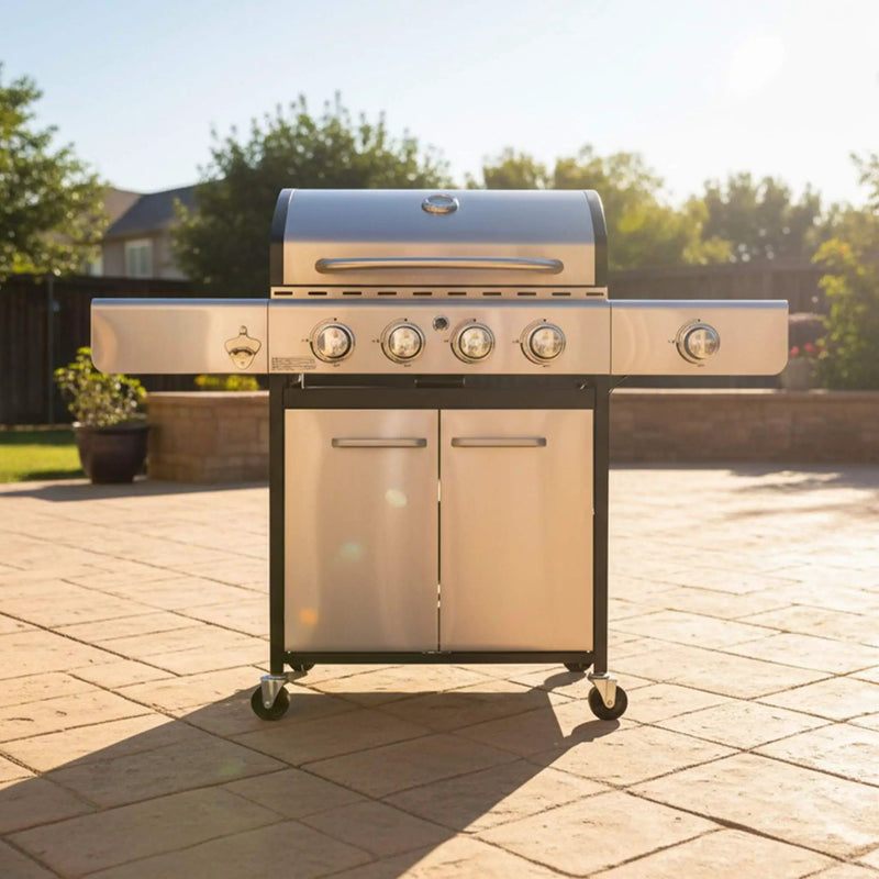 Large Outdoor 42K BTU BBQ Stainless Steel Propane Gas Grill With 4 Burners (SAK61283) by SAKSBY WHOLESALE
