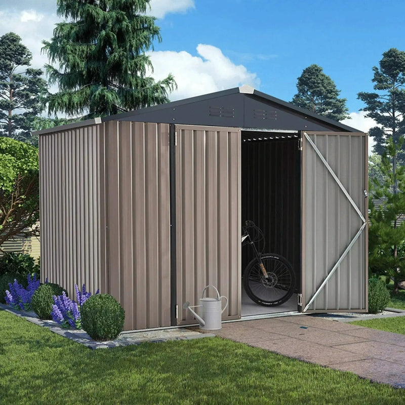 [06X08FT] Alora Large Outdoor Metal Hanover Storage Cabin House Shed (SAK94577) by SAKSBY WHOLESALE