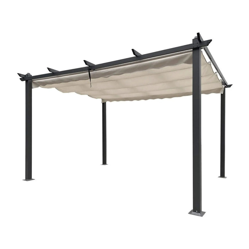 [10X13FT] Alora Large Outdoor Patio Pergola With Canopy & Retractable Sun Shades, Beige (SAK51842) by SAKSBY WHOLESALE