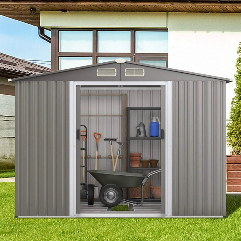 [08X06FT] Alora Premium Outdoor Steel Tool Storage Garden Backyard Shed (SAK74185) by SAKSBY WHOLESALE