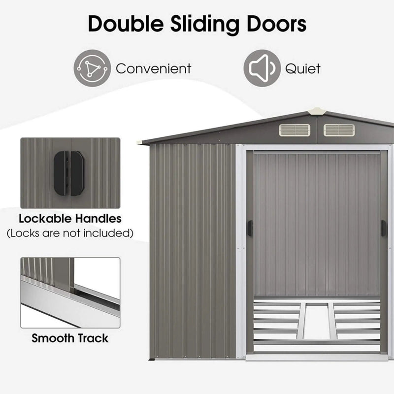 [08X06FT] Alora Premium Outdoor Steel Tool Storage Garden Backyard Shed (SAK74185) by SAKSBY WHOLESALE