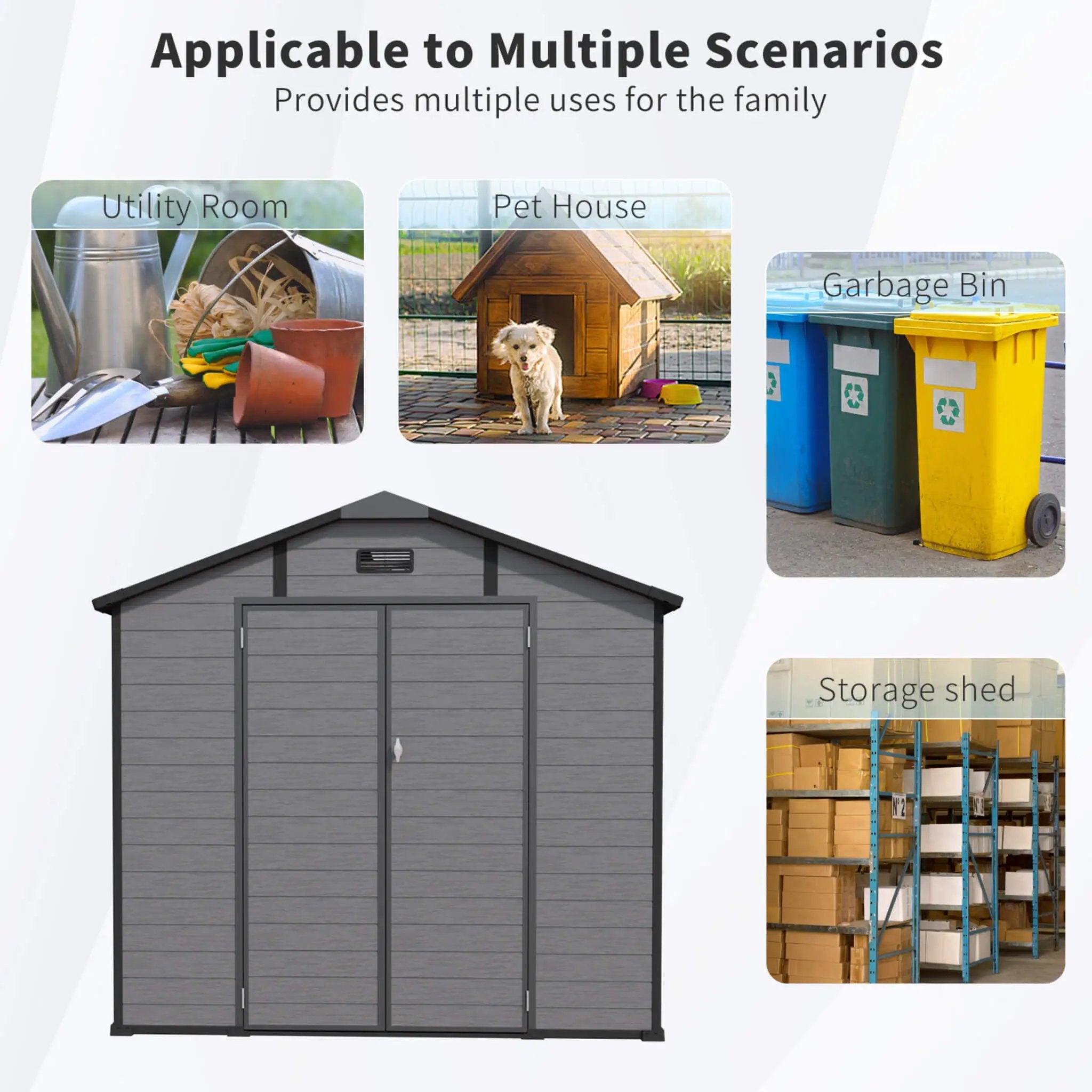 Alora Large Plastic Lockable Resin Outdoor Storage Shed With Window And Floor (SAK25870) by SAKSBY WHOLESALE