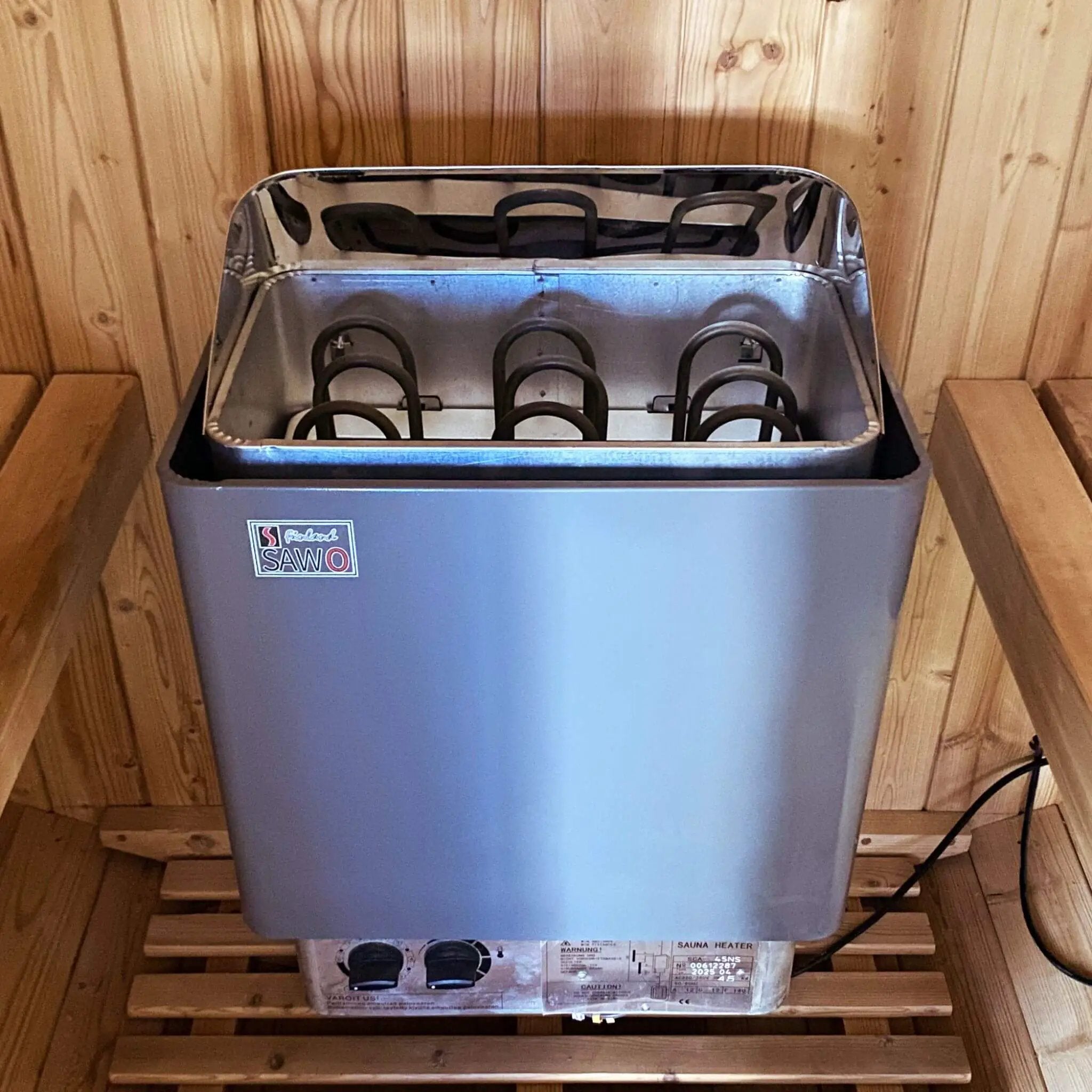 Thermora Ignite Large Premium American White Oak Outdoor Wooden Barrel Sauna With 4.5KW Sauna Heater (SAK45968) by SAKSBY WHOLESALE