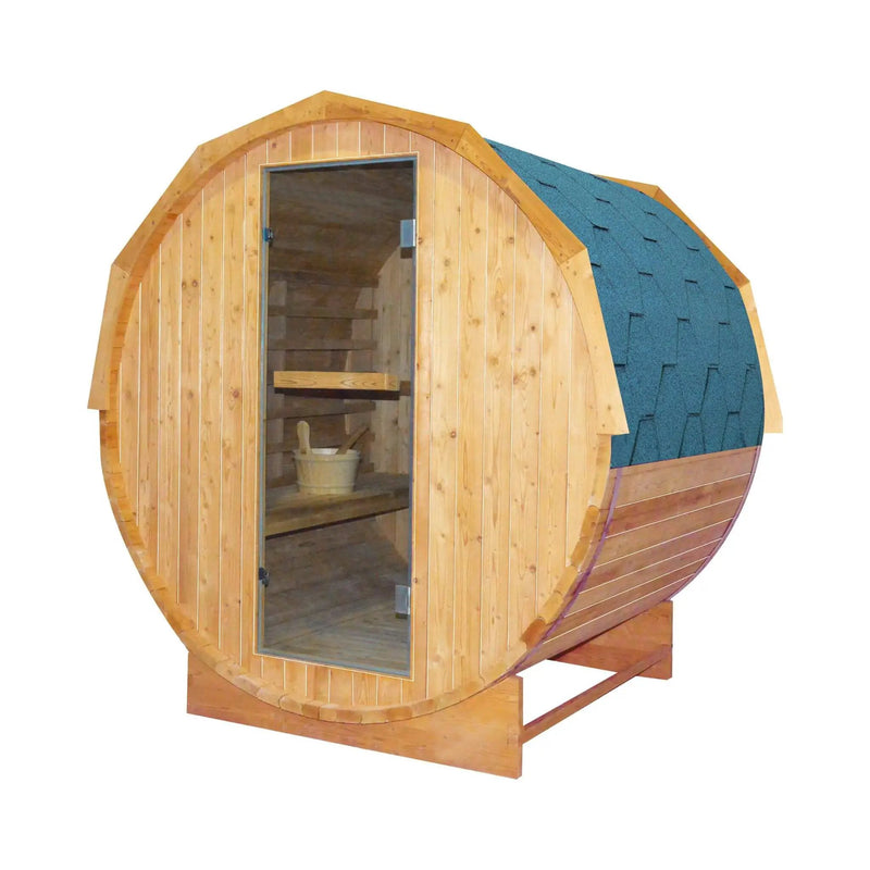 Thermora Ignite Large Premium American White Oak Outdoor Wooden Barrel Sauna With 4.5KW Sauna Heater (SAK45968) by SAKSBY WHOLESALE