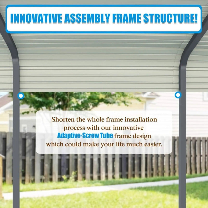 [12X20FT] Alora Premium Modern Heavy-Duty Outdoor Alloy Steel Carport Canopy (SAK91486) by SAKSBY WHOLESALE
