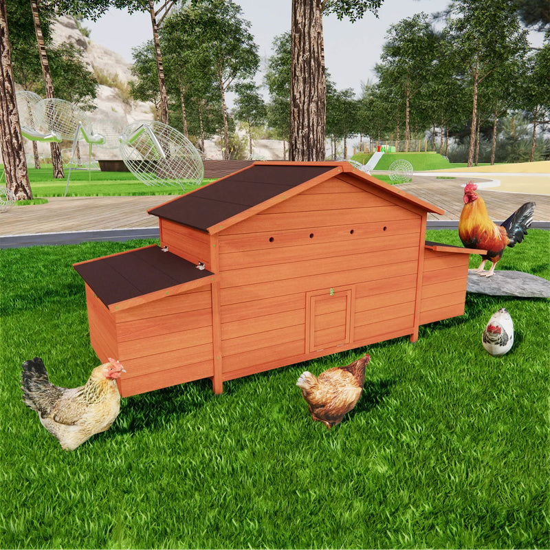 Large 44-Inch Premium Outdoor Spacious Wooden Chicken Coop With Two-Sides Nesting Boxes (SAK21875) by SAKSBY WHOLESALE