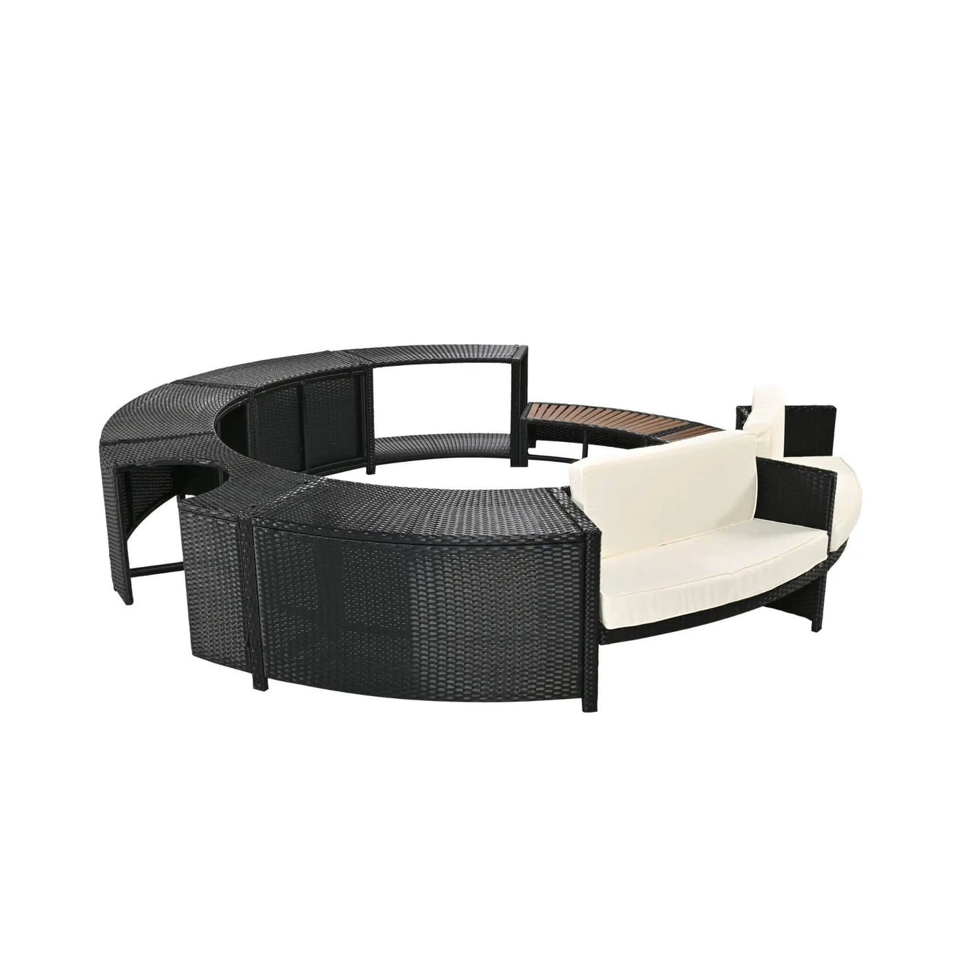 Large Premium Surround Spa Patio Rattan Sofa Set With Storage Compartments And Cushions (SAK75629) by SAKSBY WHOLESALE
